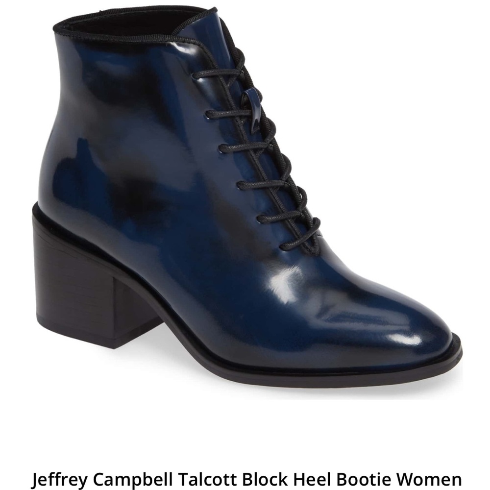 Jeffrey Campbell Talcott Ankle Boots RARE Blue Black Marble Size 8 - Picture 12 of 12